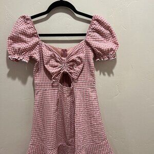 Pink gingham dress